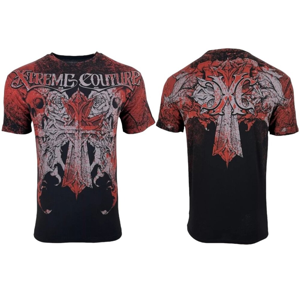 Xtreme Couture by Affliction Men's T-Shirt Muerte Skull Black Biker S-5XL